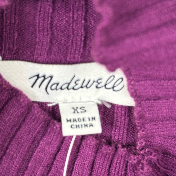 Madewell Ribbed Mock‑Neck Sweater Tank–XS Wine Minimalist Office Versatile NWT - Picture 4 of 9